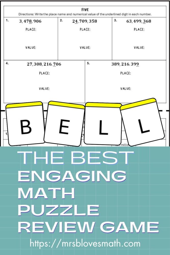 How to play a math puzzle review game that is engaging and fun for students.