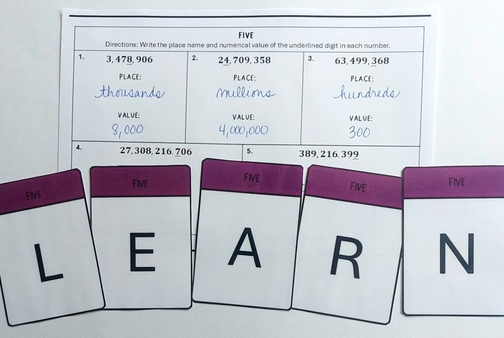 The questions are answered to earn letter to unscramble in this engaging math puzzle review game.