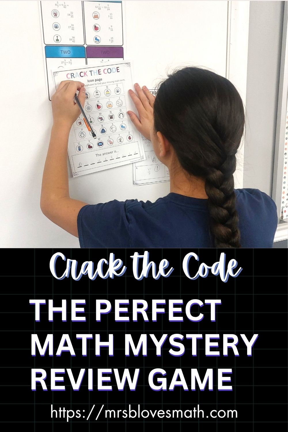 Picture of a student playing Crack the Code: The Perfect Math Review Game