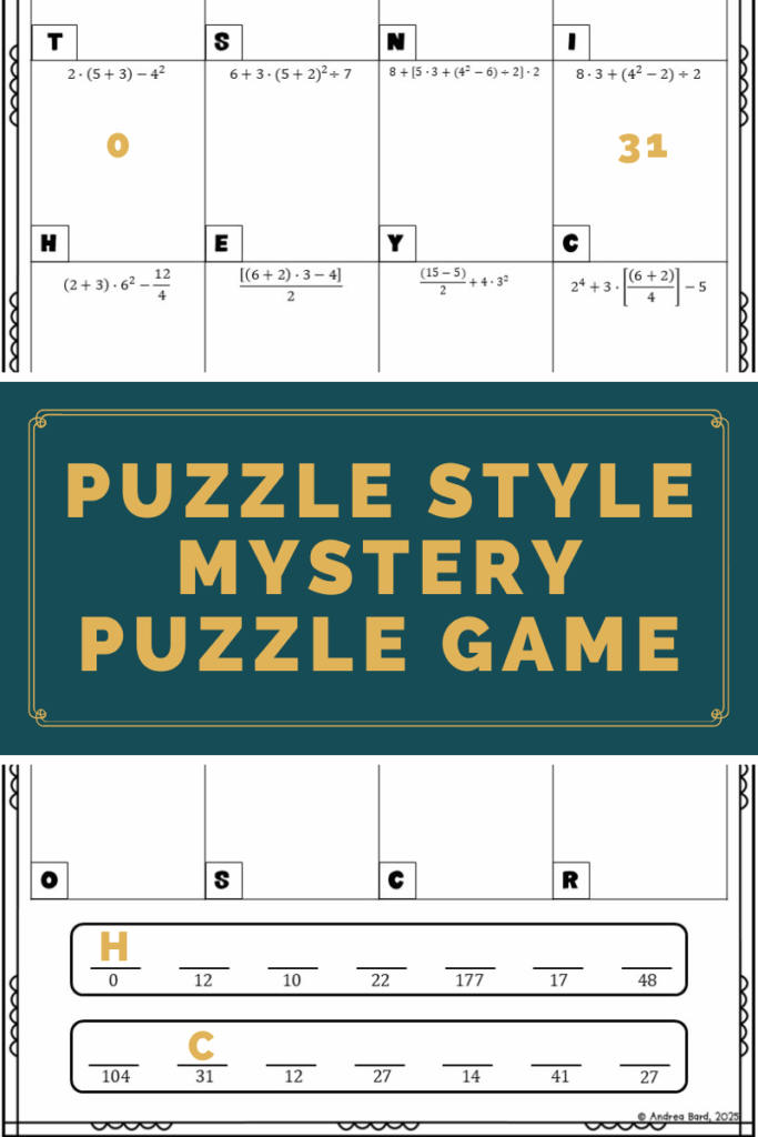 Instructions for how to play a puzzle style math review game